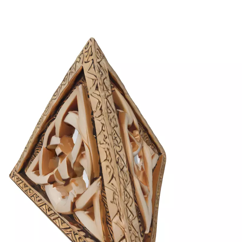 Carved Celtic Triquetra Ornament Low-poly 3D model_2