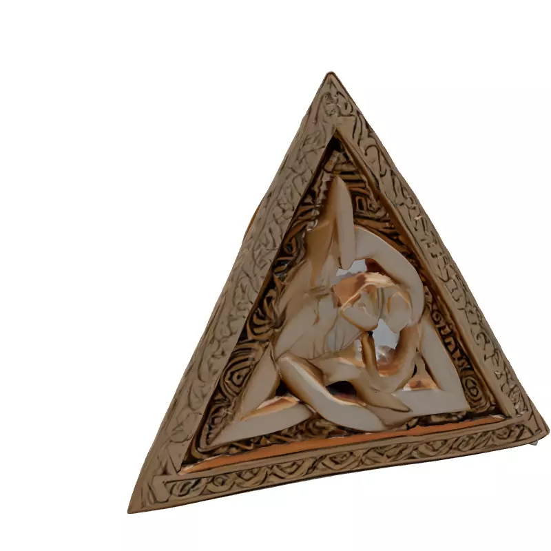 Carved Celtic Triquetra Ornament Low-poly 3D model_6