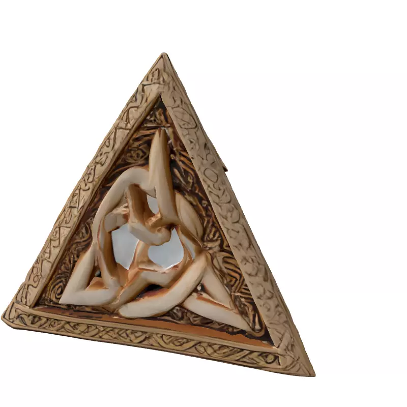 Carved Celtic Triquetra Ornament Low-poly 3D model_5