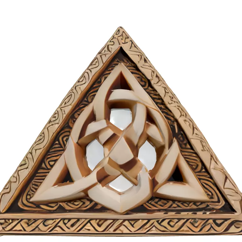 Carved Celtic Triquetra Ornament Low-poly 3D model_4