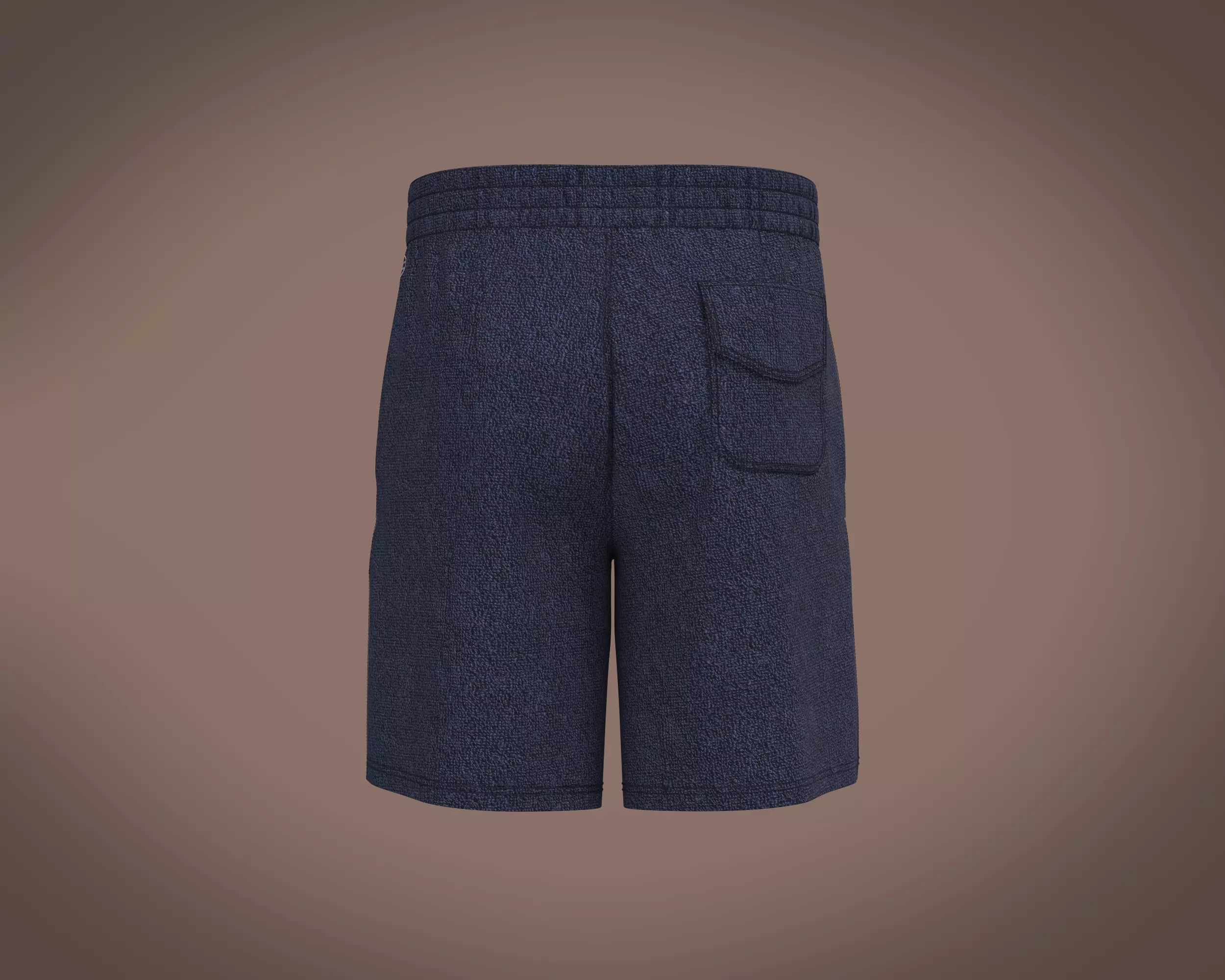 Mens towel fabric shorts with multiple zipper 3D model_4