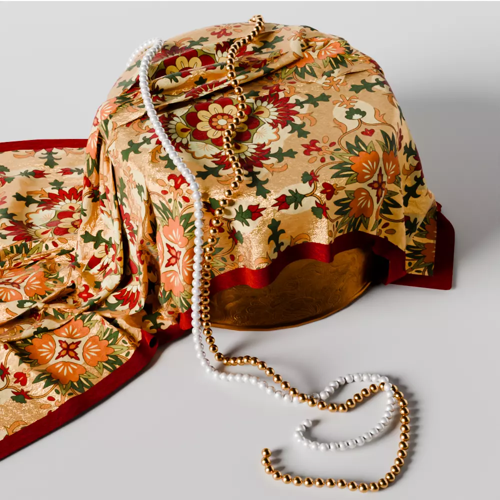 puja props and sweets thali setup Low-poly 3D model_19