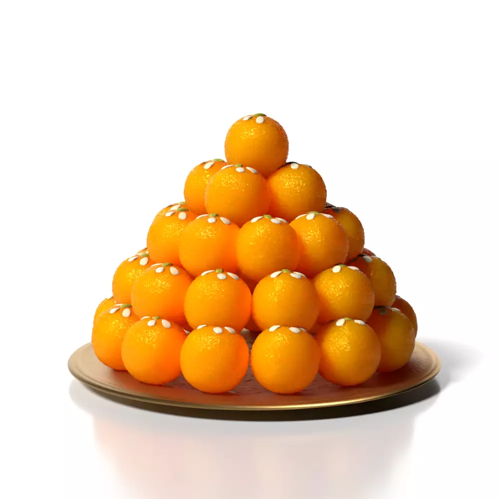 puja props and sweets thali setup Low-poly 3D model_45