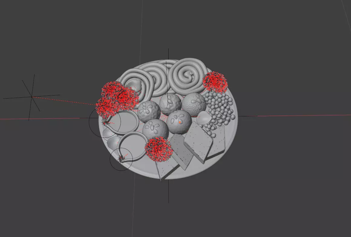 puja props and sweets thali setup Low-poly 3D model_8