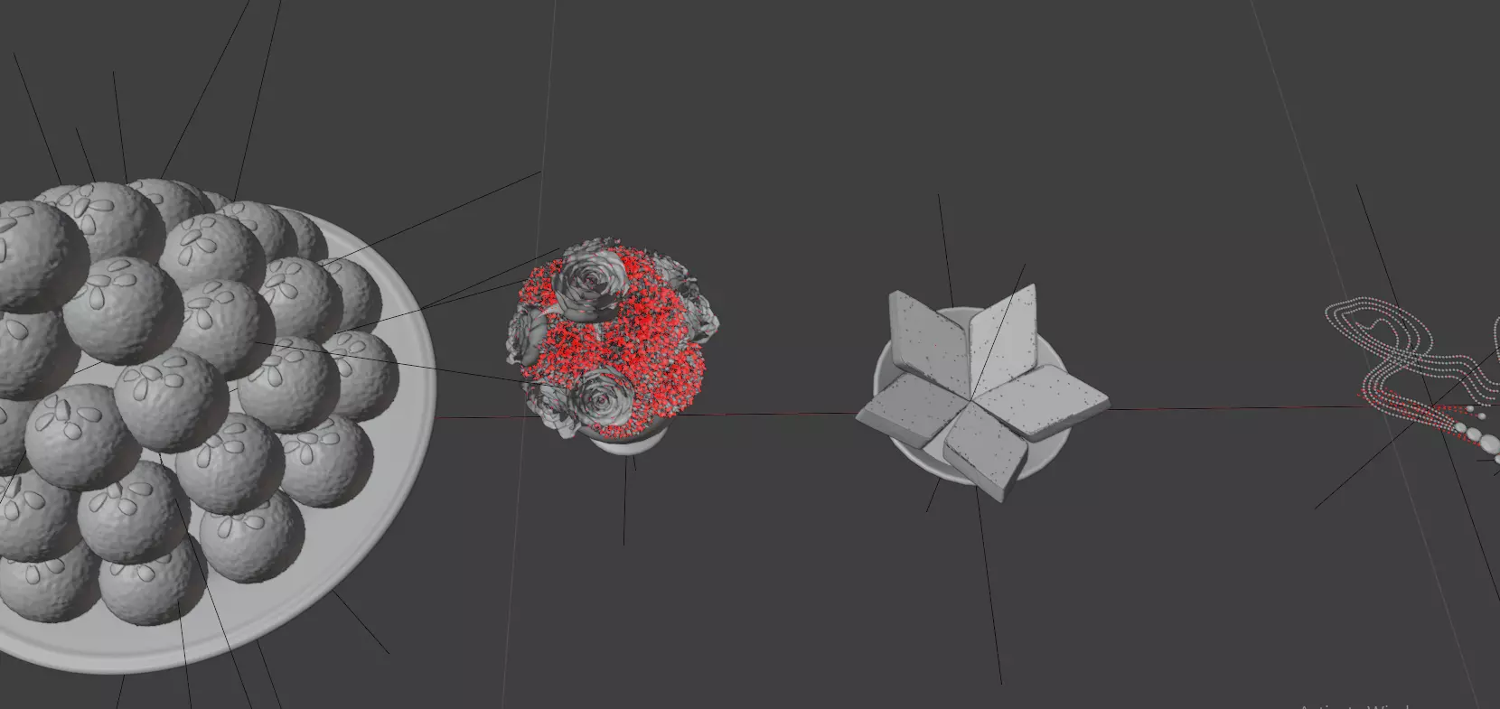 puja props and sweets thali setup Low-poly 3D model_10