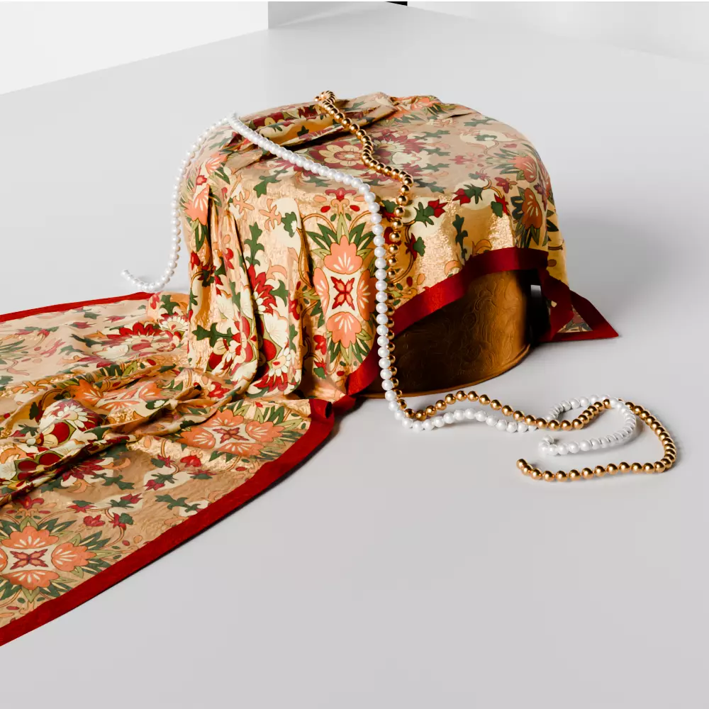 puja props and sweets thali setup Low-poly 3D model_22