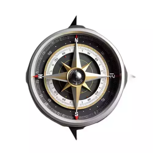 Modern Navigation Compass 3D Model Low-poly 3D model