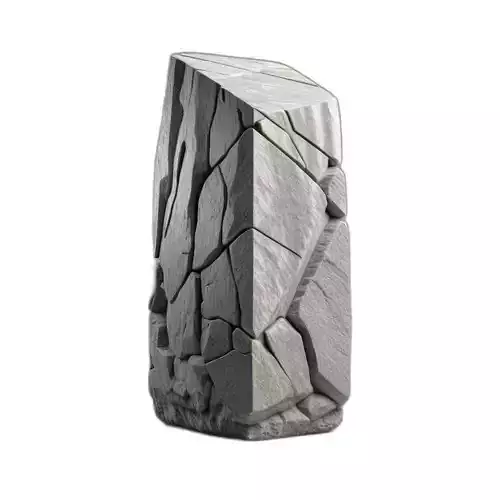 Stylized Cracked Stone Pillar Rock