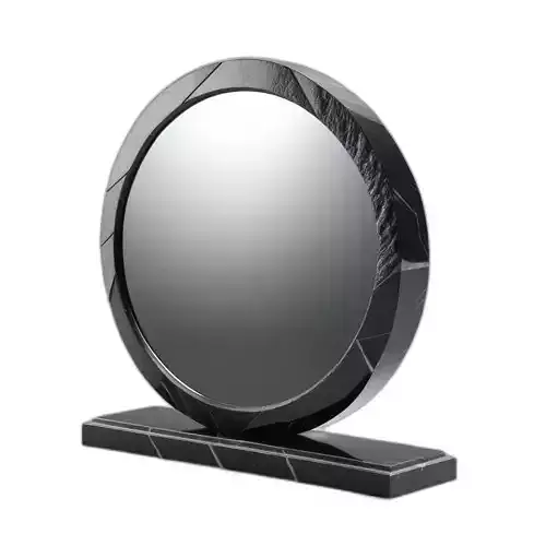 Modern Black Marble Desk Mirror
