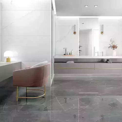 Pure White Marble with Linear Veins 
