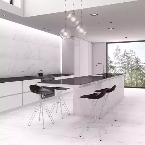 Classic White Marble with Gentle Grey Veins