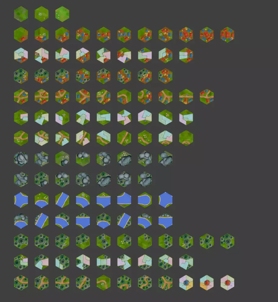 128 Hexlands Low-poly 3D model Low-poly 3D model Low-poly 3D model_1