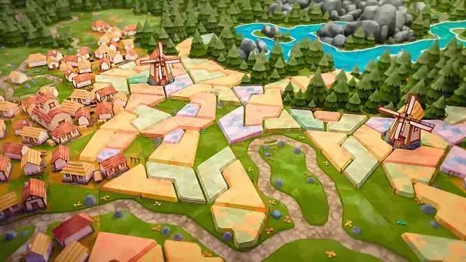 128 Hexlands Low-poly 3D model Low-poly 3D model