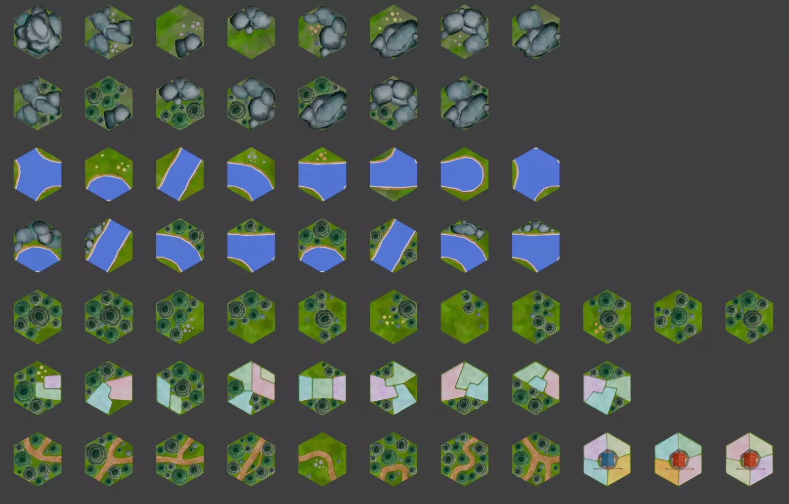 128 Hexlands Low-poly 3D model Low-poly 3D model Low-poly 3D model_3