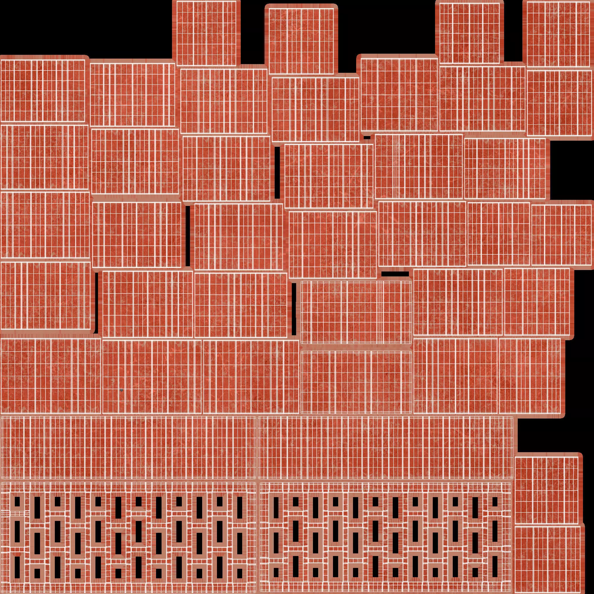 Red Brick 3 Low-poly 3D model_17