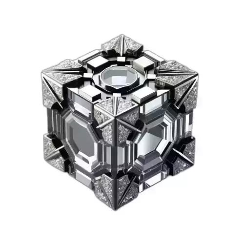 Intricate Crystal Diamond Cube Artifact