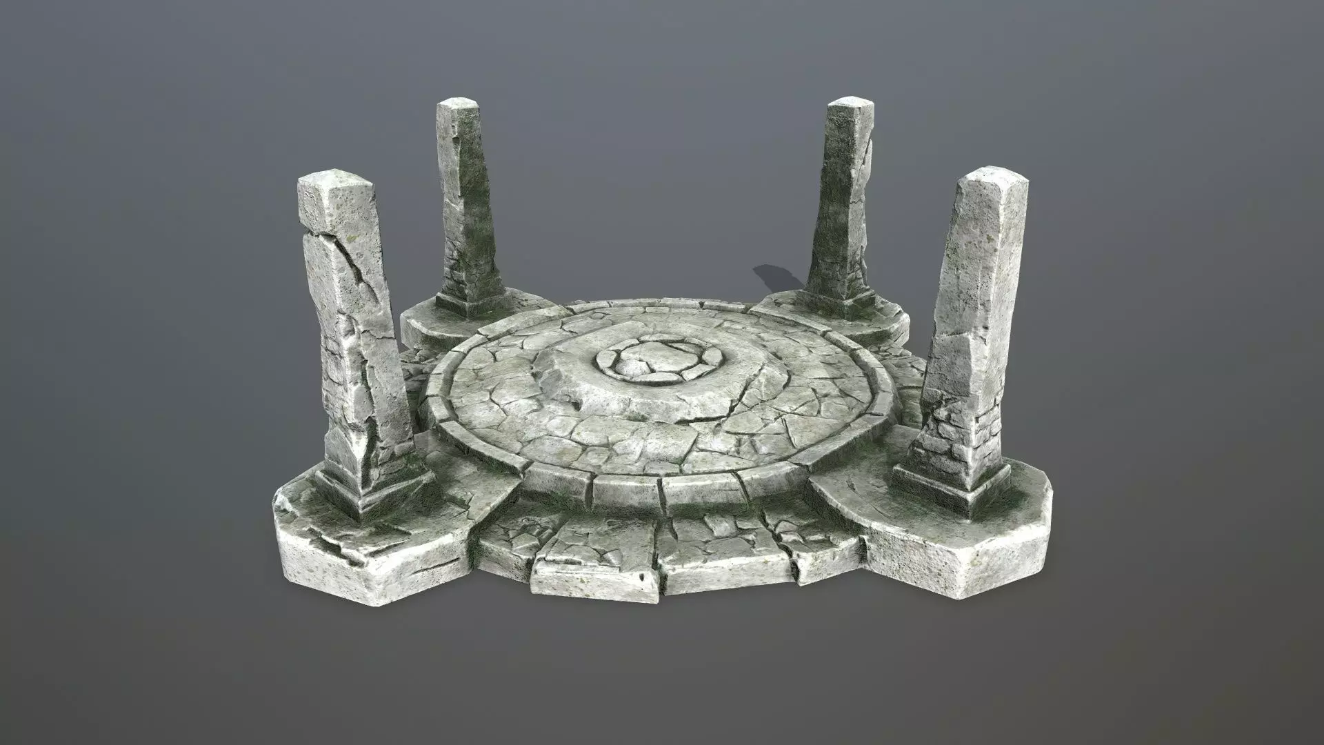 Ruin Gate Low-poly 3D model_0