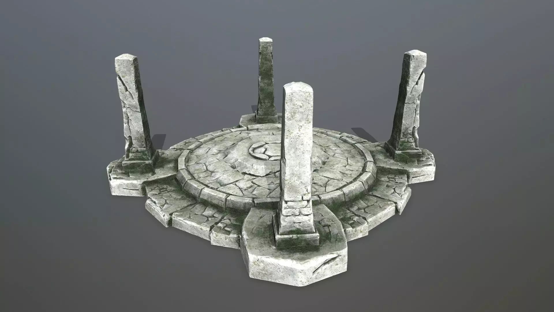 Ruin Gate Low-poly 3D model_1