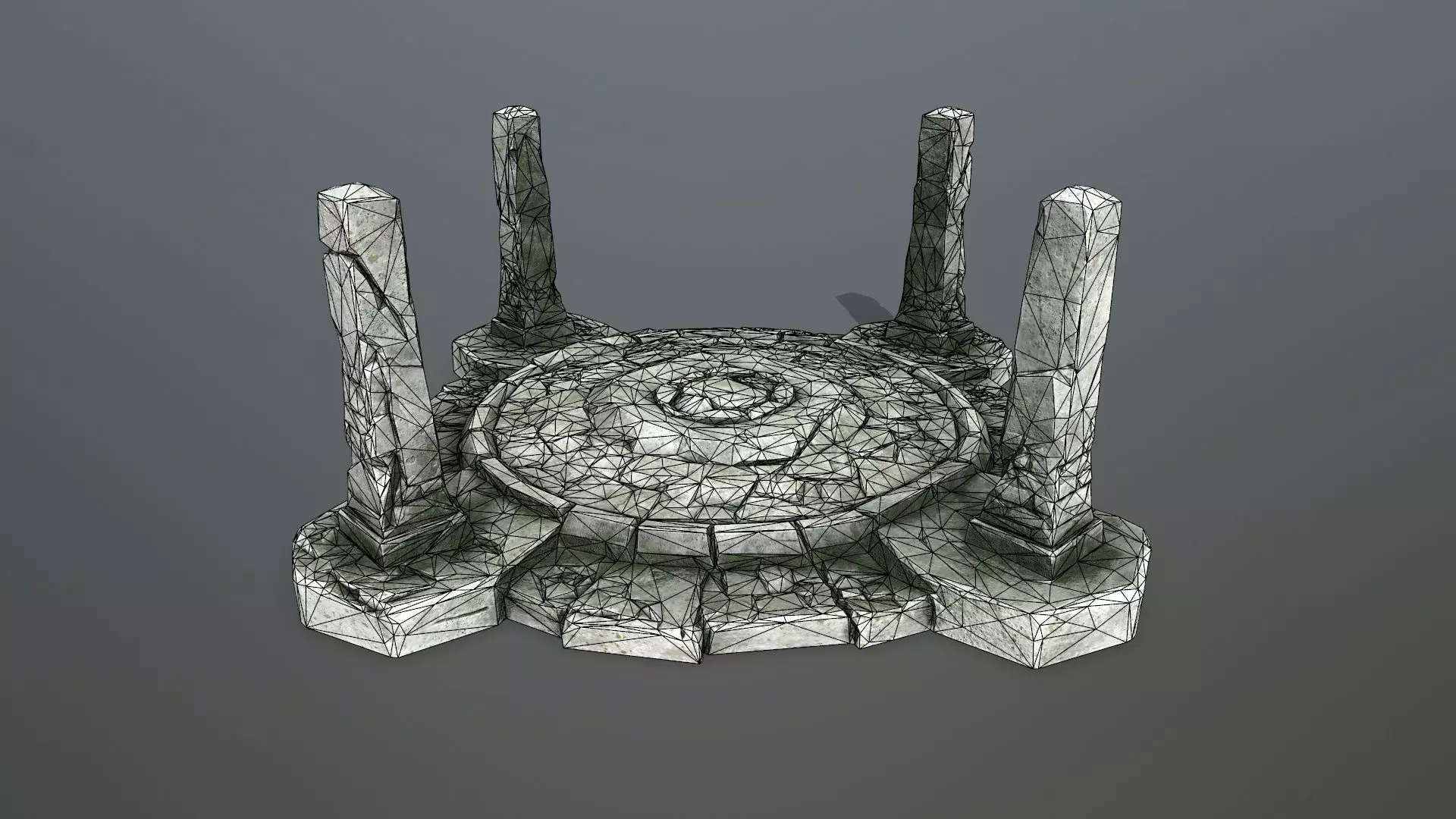 Ruin Gate Low-poly 3D model_7