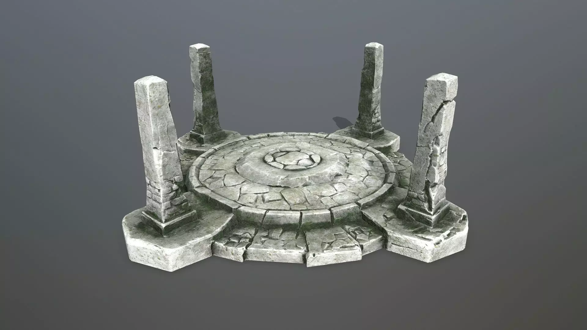 Ruin Gate Low-poly 3D model_5