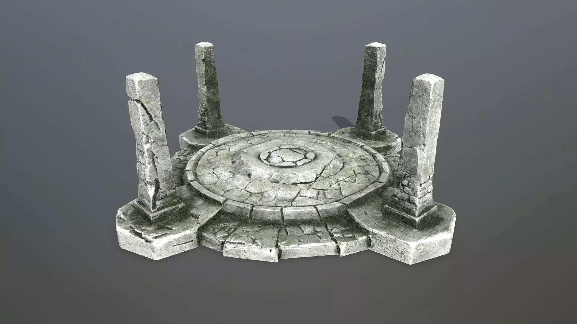 Ruin Gate Low-poly 3D model_6