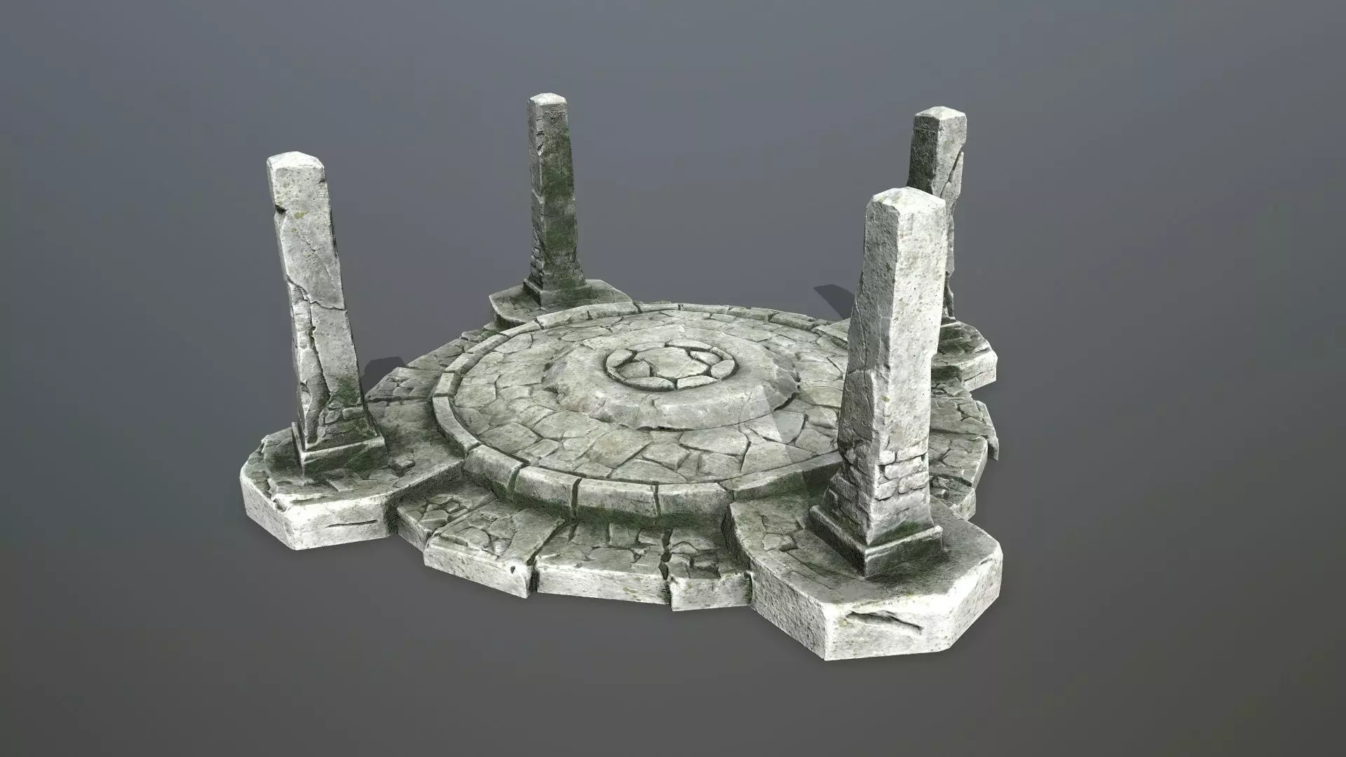 Ruin Gate Low-poly 3D model_4