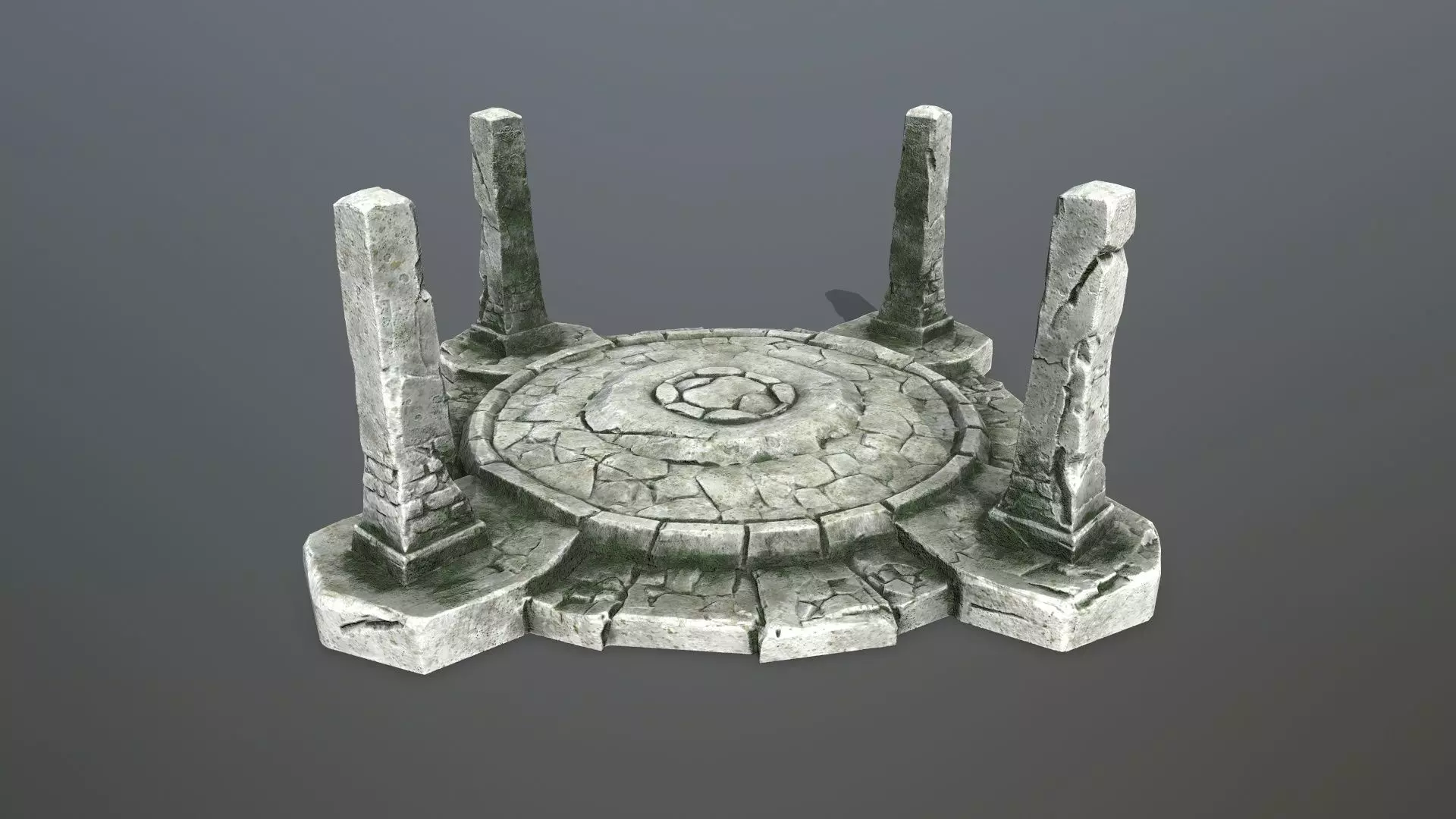 Ruin Gate Low-poly 3D model_2