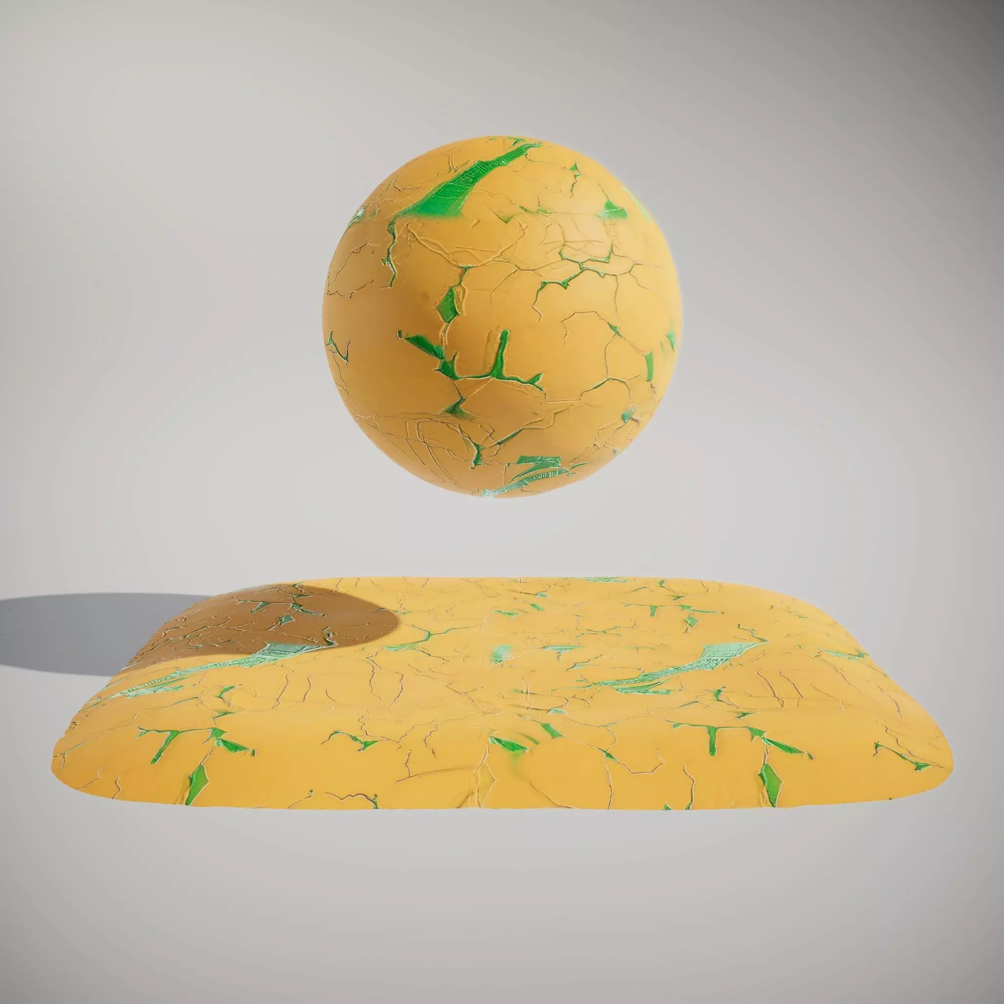 HQ PBR Textures Set SciFi Cracked Gold with Glowing Veins Texture_2