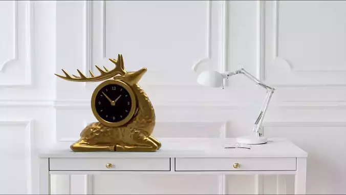 Deer desk clock