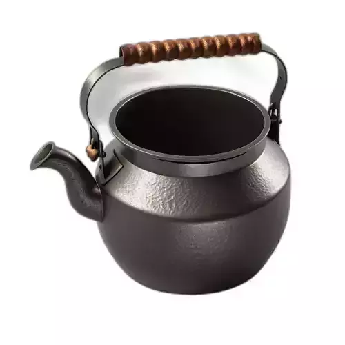 Rustic Metal Kettle 3D Model Low-poly 3D model