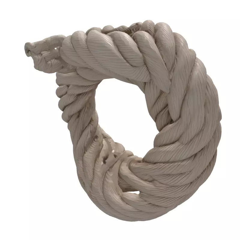 Detailed Rope Coil Circle Low-poly 3D model_6