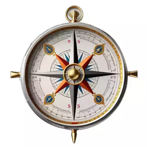 Vintage Ornate Navigation Compass Low-poly 3D model