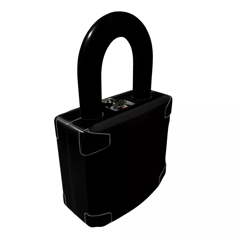 Modern HighDetail Combination Padlock Low-poly 3D model_5