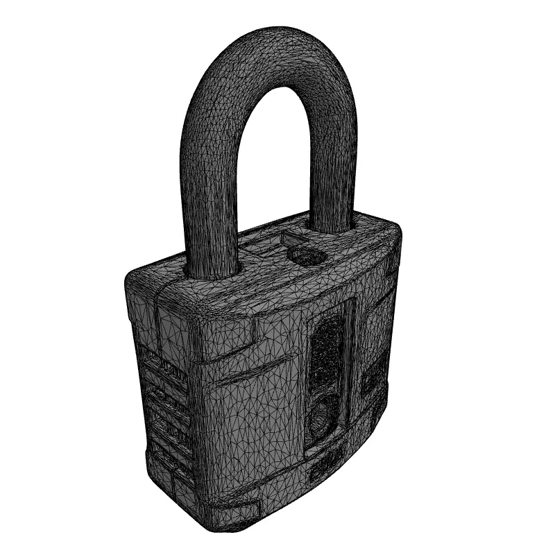 Modern HighDetail Combination Padlock Low-poly 3D model_1
