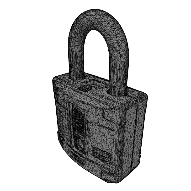 Modern HighDetail Combination Padlock Low-poly 3D model_9