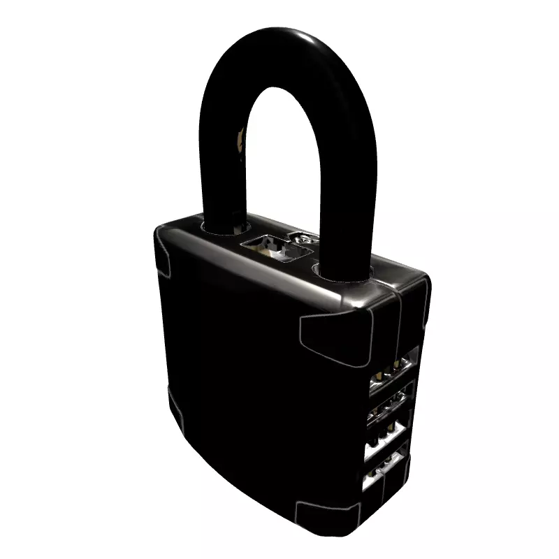 Modern HighDetail Combination Padlock Low-poly 3D model_6