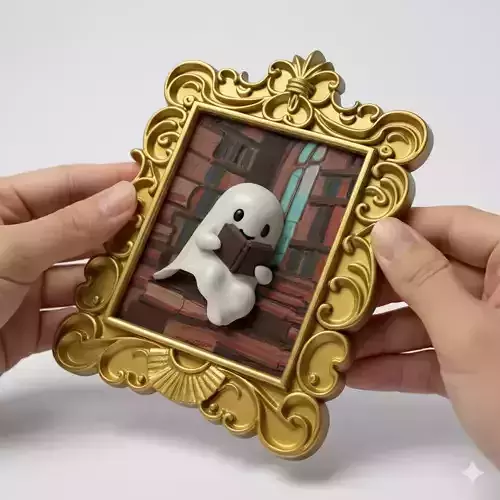 3D Halloween Frame Ghost Reader 3D print model
