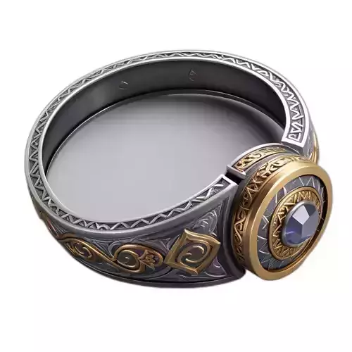 Ornate Fantasy Bracelet with Gem