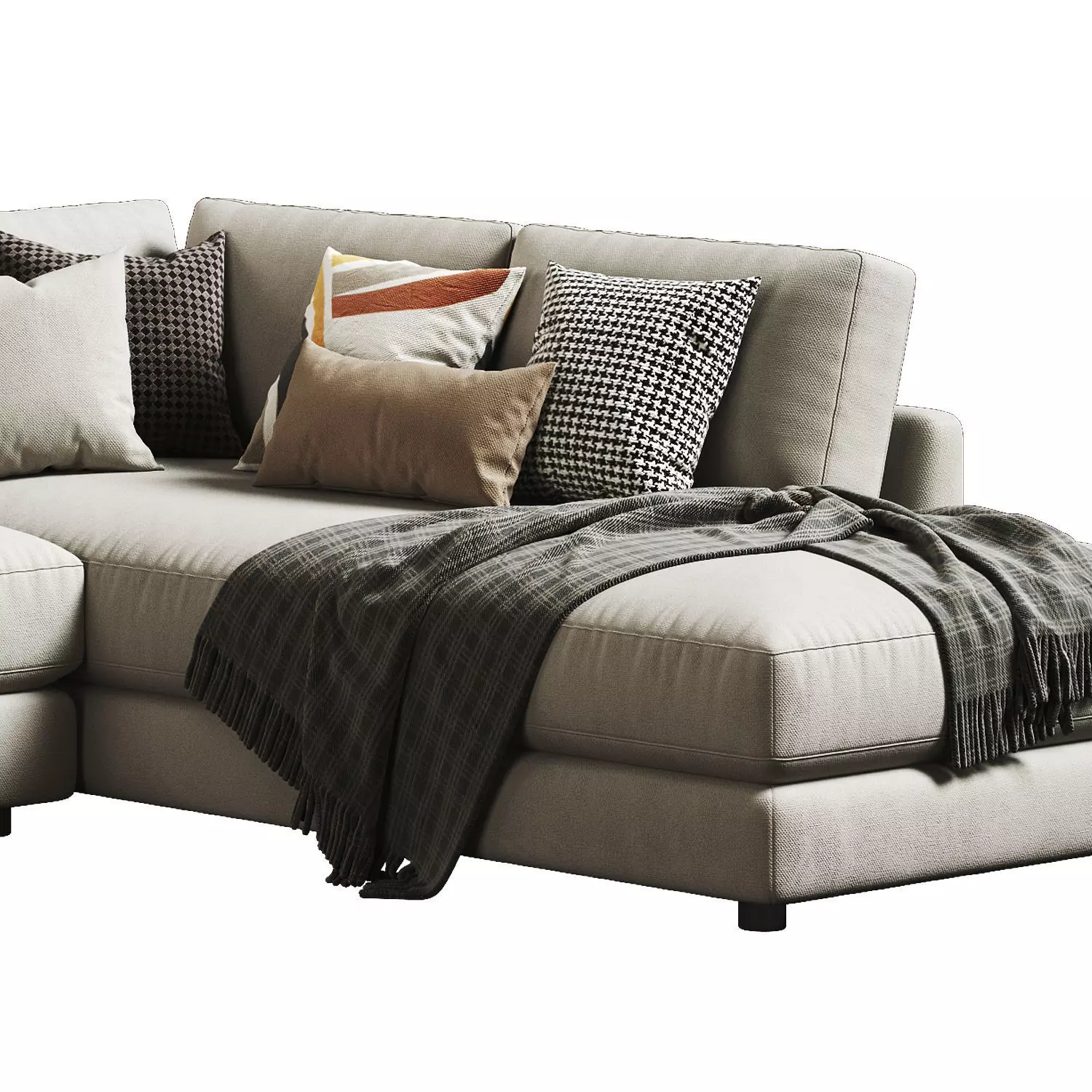 West Elm Haven Sectional Chaise 02 3D model_3