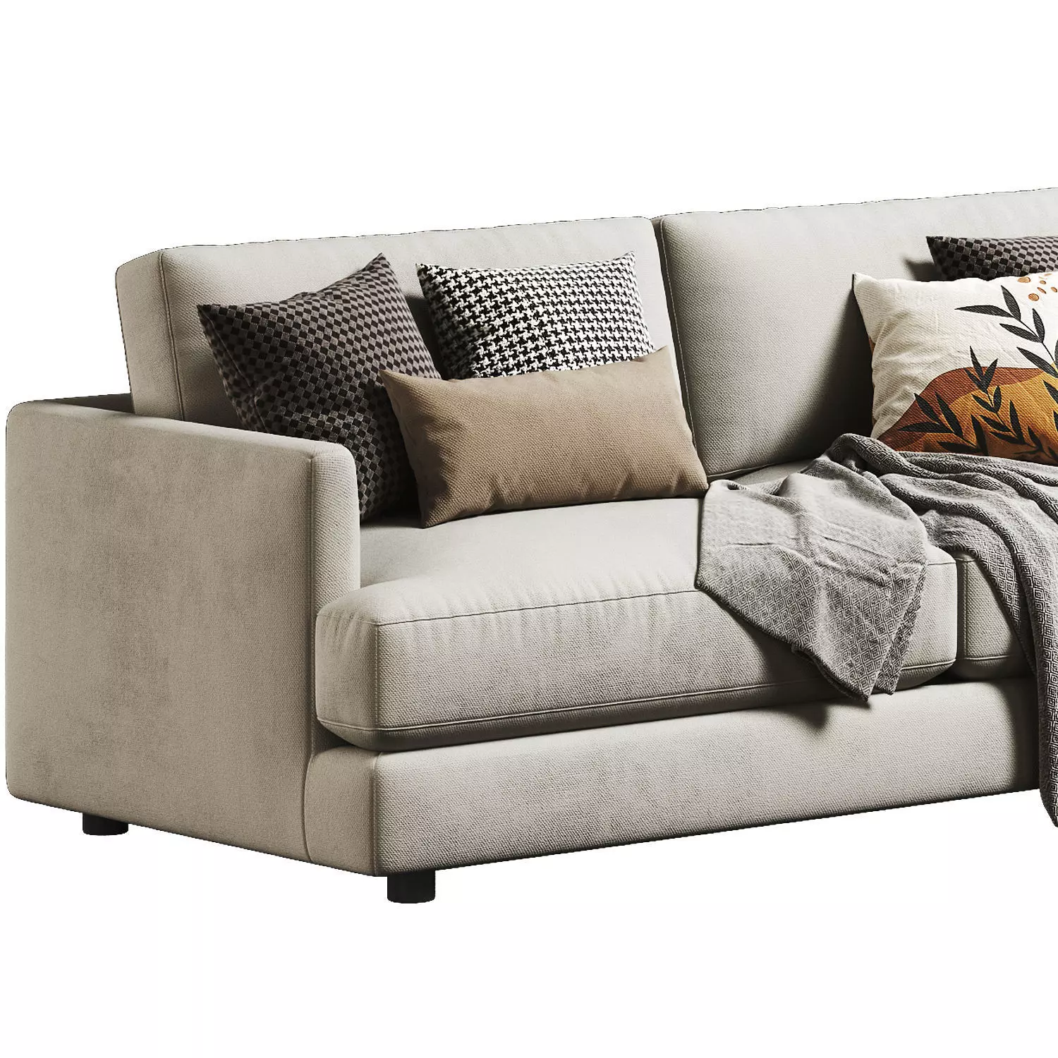 West Elm Haven Sectional Chaise 02 3D model_2