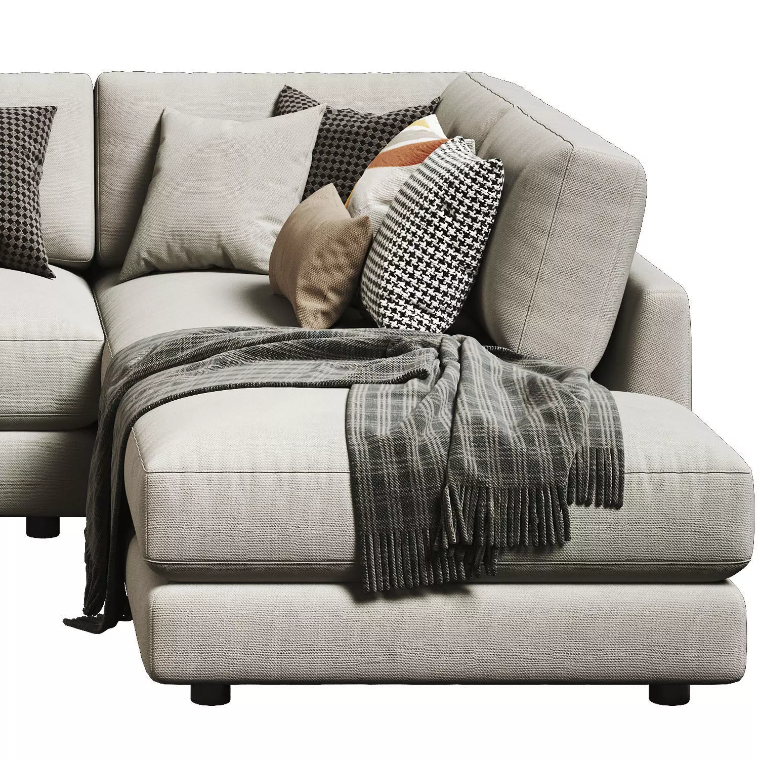 West Elm Haven Sectional Chaise 02 3D model_5