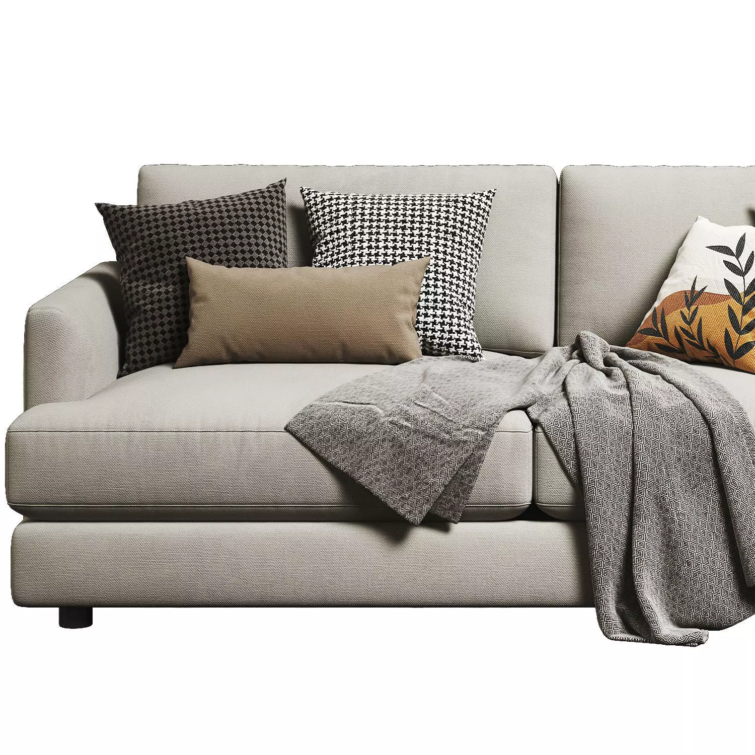 West Elm Haven Sectional Chaise 02 3D model_4