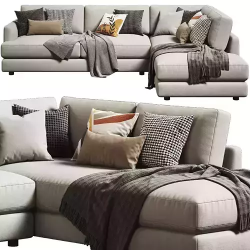 West Elm Haven Sectional Chaise 02 3D model