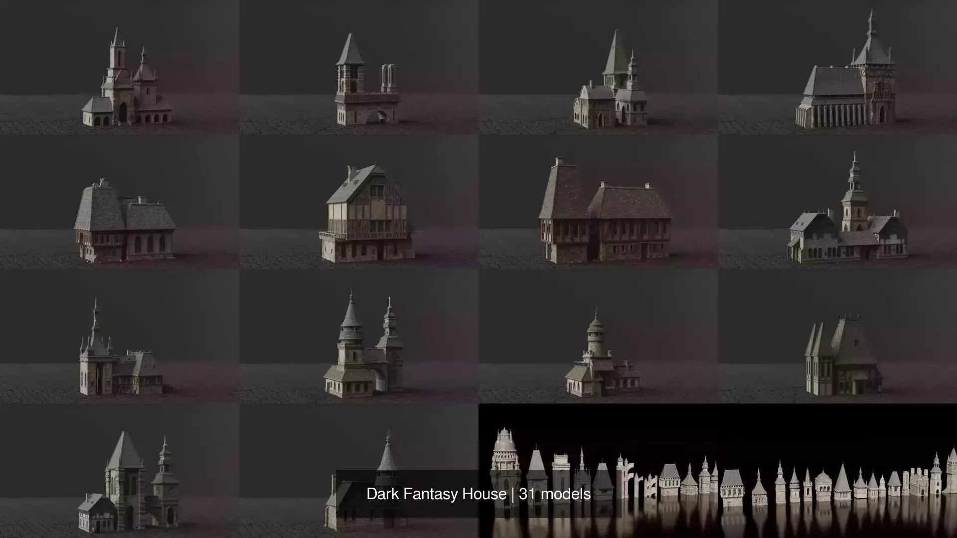 Dark Fantasy House 3D Model Collection_3