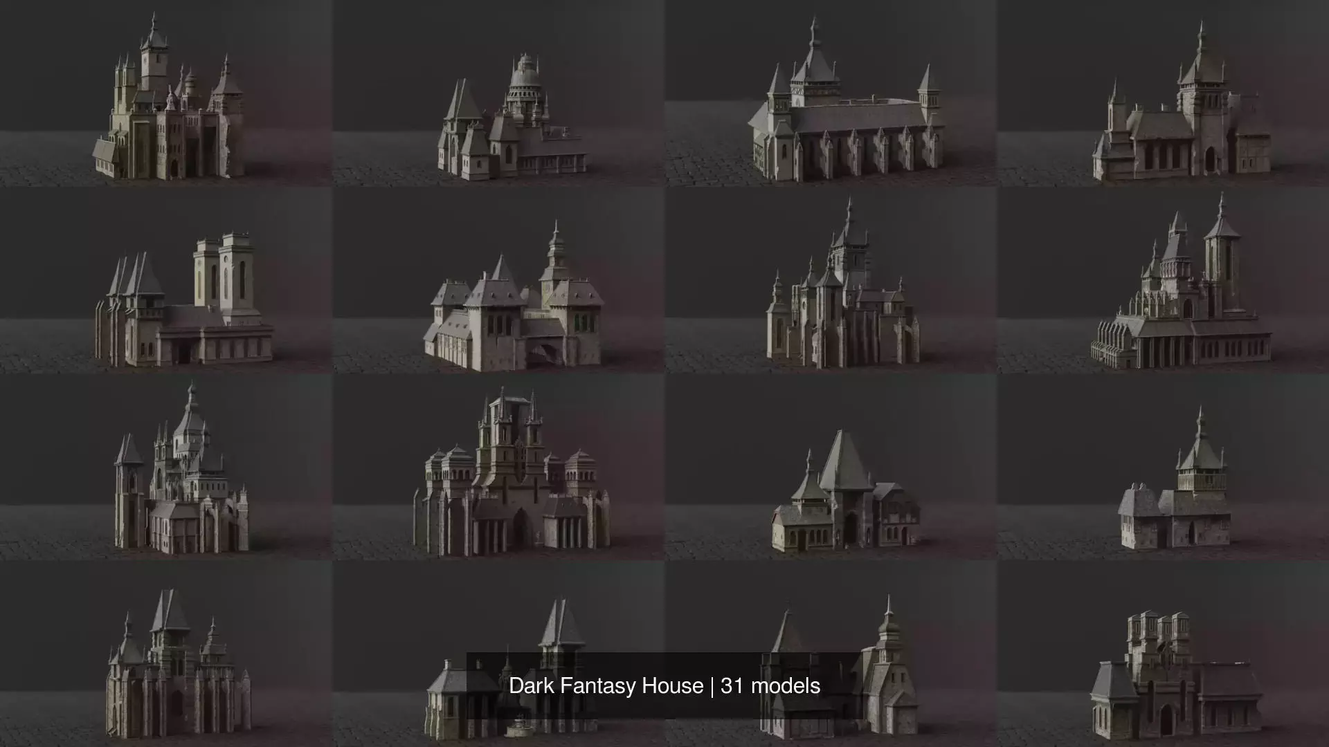 Dark Fantasy House 3D Model Collection_1