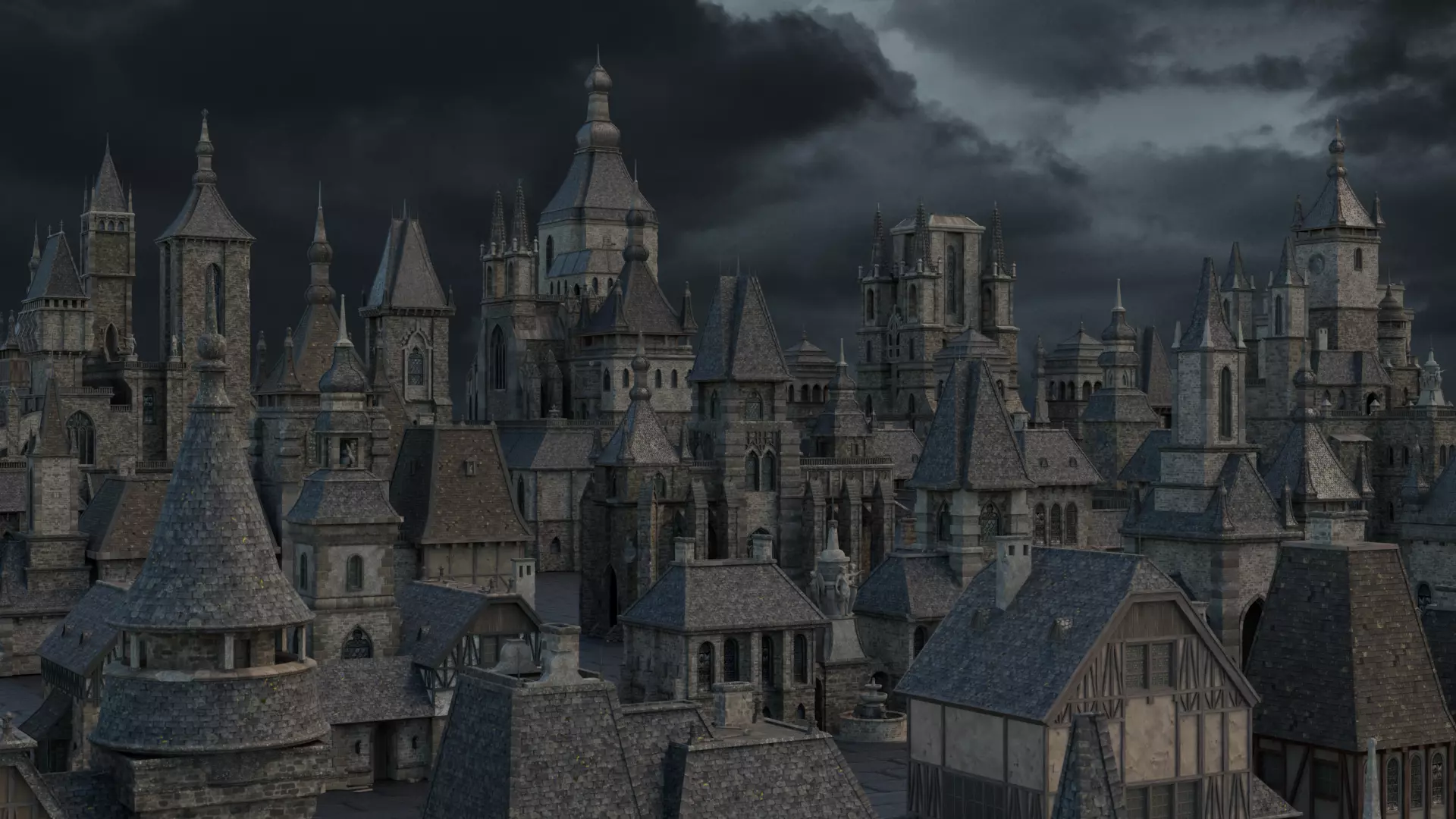 Dark Fantasy House 3D Model Collection_0