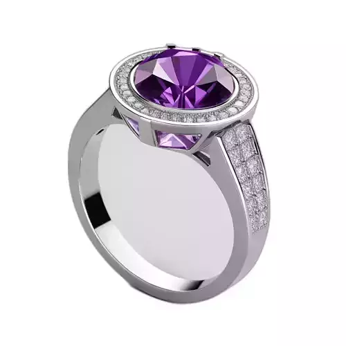Elegant Purple Gemstone Diamond Ring