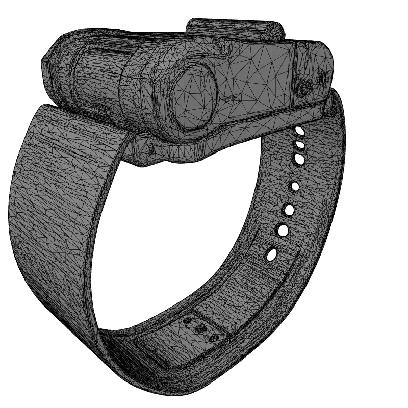 SciFi Futuristic Wrist Device Low-poly 3D model_9