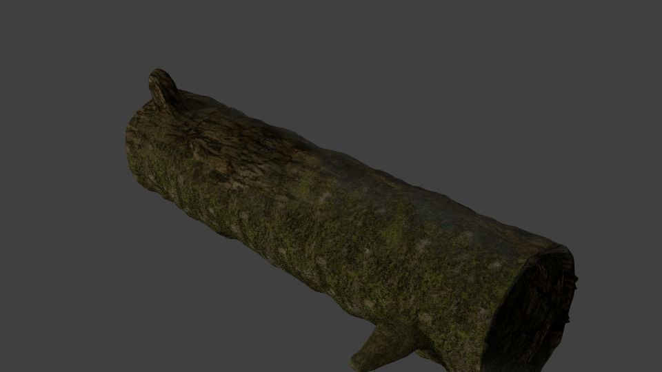 wood log Low-poly 3D model_0