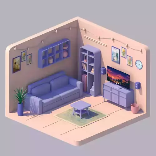 Animated Stylized Cozy Room